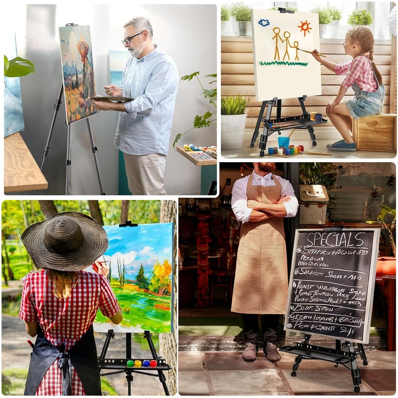 Adjustable Artist Easel - 19.69" to 61.8", Portable Folding Tabletop