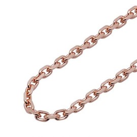 The Kiss SK4045PI-40 (15.7 inches (40 cm) Pink Gold Coated Silver Chain Azuki Chain, Pink Gold Coated