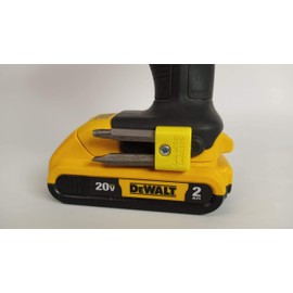 MAGNETIC Bit Holder for DEWALT 20V Drill/Driver, Side Mounted, Strong Magnets, Low Profile Design - Galactic Gadgets (Yellow)