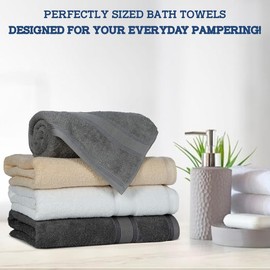Casa Lino 4 Pack Bath Towels (27x54), 100% Pure Cotton, Luxury Bath Towels, Lightweight & Highly Absorbent, Quick Drying Towels for Bathroom, for Daily Use Bathroom, Multicolor 1