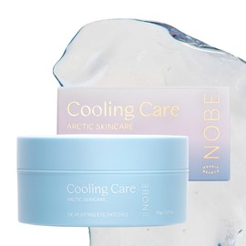 NOBE Cooling Care De-Puffing Eye Patches - 30 Pairs of Moisturising Hydrogel Eye Pads Against Bags - Cooling, Fragrance-Free Hyaluronic Eye Pads, Eye Care