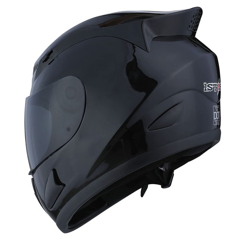 1STORM Motorcycle Bike Full FACE Helmet Mechanic Glossy Black