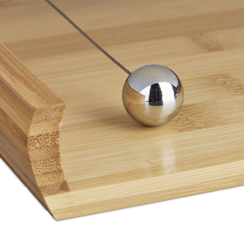 Relaxdays Bamboo Napkin Holder, HxWxD: 3.7 x 21.7 x 21.7