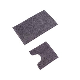 WohnDirect Bath Mat Set, Toilet Mat (45 x 45 cm), Bath Mat (50 x 80 cm, 70 x 120 cm), Non-Slip Washable Bathroom Rug with or without Toilet Cut-Out Mat