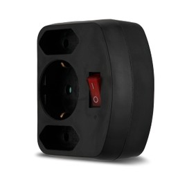 Rev Ritter 00135171 Adaptor 2+1 with Switch Black