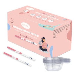 Pregnancy Test Strips with Urine Cups, hCG Detection Home Pregnancy Test, Sensitive & Over 99% Accurate, 10 Count Individually Wrapped, Rapid Prenancy Tests Kit 5mm Wider 25mIU/mL