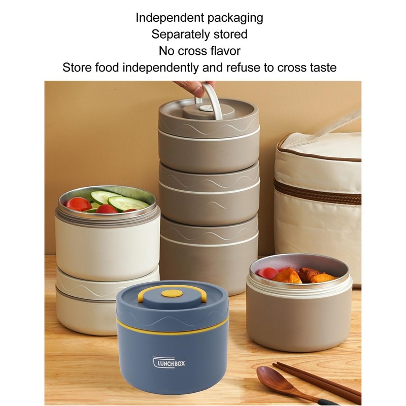 Bento Box, 550ml Stainless Steel Insulated Lunch Box Stackable Lunch