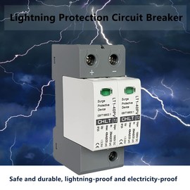 Surge Protection Device for PV, 2-Pin 1000VDC 40KA 35 mm DIN Rail Mounting, DC Circuit Breaker, DC Voltage PC Case, Lightning Protection, Photovoltaic Charge Controller for Your PV System