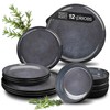 VIDA 12-Piece Porcelain Dinnerware Plate Set for 4 | Includes
