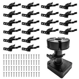 Kitchen Skirting Clips, Pack of 20 Strip Clips for Skirting Board Kitchen with 60 Screws, Base Panel Holder & Mounting Clips for 32-42 mm Kitchen Feet, Robust Kitchen Plinth Solution