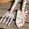 White Floral Garden Tool Set Metal Trowel And Fork Summer