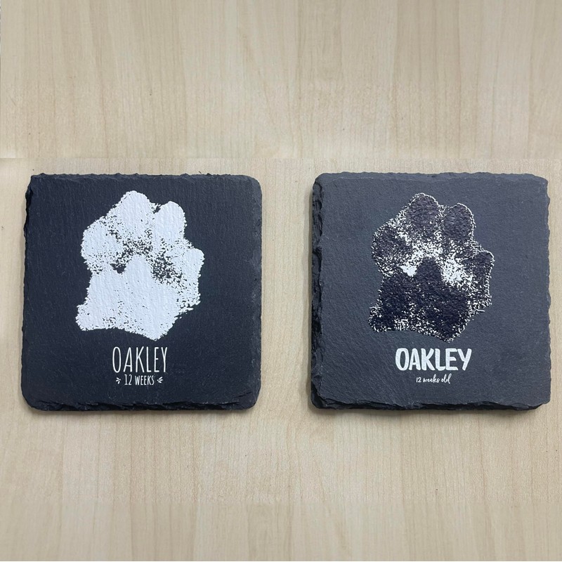 Rustic Slate Custom Coasters- Set of two - Includes Non-slip