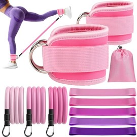 Ligas de Resistencia para Ejercicio, Juego de Bandas de Resistencia de 11 Piezas, Bandas de Tobillo para Entrenamiento, Equipo de Ejercicio de glúteos