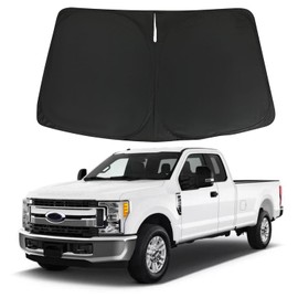 ULROLIT Windshield Sun Shade for 2017-2024 Fo-rd F250 F350 F450 F550 Super Duty 2/4 Door Accessories, Foldable Window Sunshade Sun Visor Protector, Front Windshield Sunshade Sun Shield Blocks UV Rays