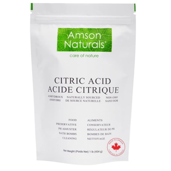 Amson Naturals Citric Acid 1lb /454 g/ 16oz C100% Pure
