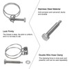sourcing map 6Pcs Double Wire Hose Clamp, 30-34mm Adjustable Stainless