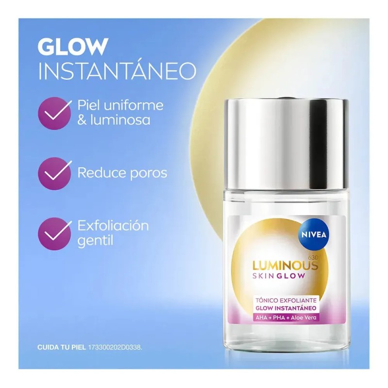 NIVEA Tónico Exfoliante Glow Instantáneo 100 ml: Exfoliación Suave y