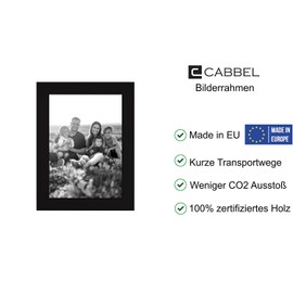 CABBEL Picture Frame 18 x 24 cm, Black, Sturdy MDF Wood Frame, Shatterproof Plexiglass, for Hanging and Setting Up, Ideal for Photos/Pictures/Collages