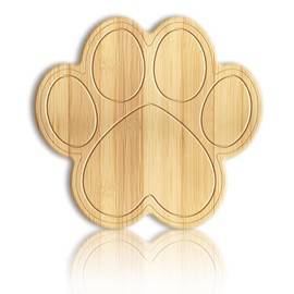 WEBEEDY Paw Shaped Bamboo Wooden Chopping Board, Cute Chopping Board and Charcuterie Board with Hanging Hole, Small Chopping Board for Kitchen, Gift for Dog and Cat Lovers, 32 x 29.2 x 1.5 cm