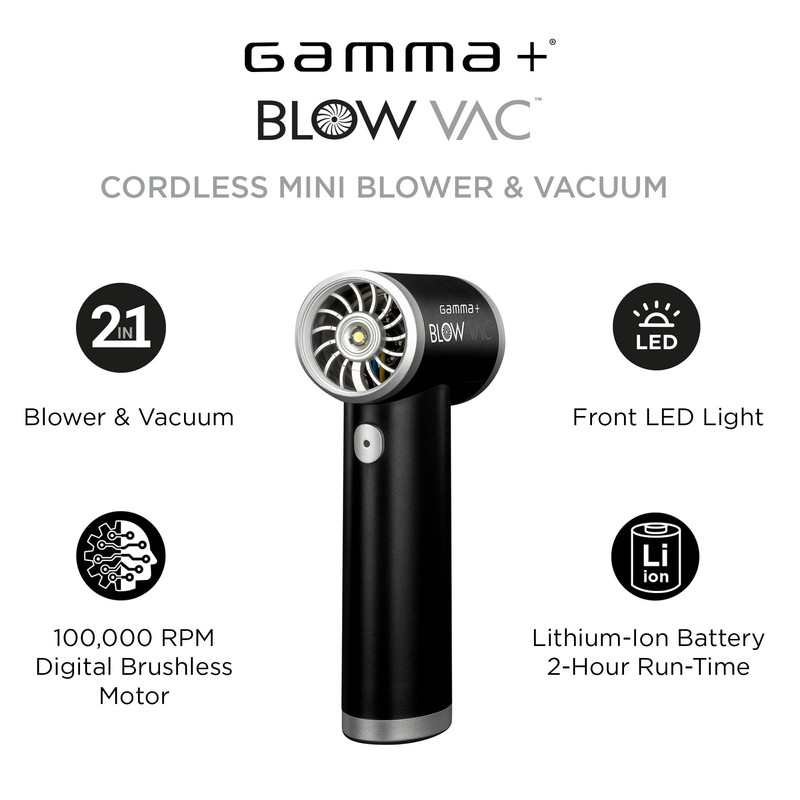 GAMMA+ Blow Vac 2-in-1 Handheld Air Blower and Vacuum USB-C