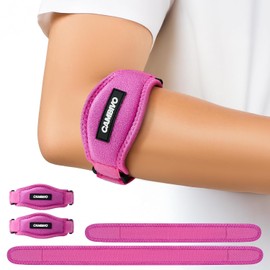 CAMBIVO 2 Pack Tennis Elbow Support Strap With 2 Short Replacement Straps
