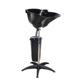 ZHFEISY Shampoo Bowls for Salon Portable Shampoo Basin Vertical Design Height Adjustable Shampoo Bowl with Bucket and Drain Hose for Beauty Salon Barber Shop, 40.5-55, 4.9KG, Capacity: 10L