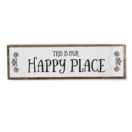 ANVEVO This is Our Happy Place - Metal Wood Sign Light - Rustic Farmhouse Decor - Rustic Wall Art - Home Decor Modern Home Decor