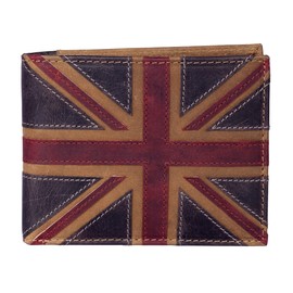 Mala Leather RFID Blocking Union Jack Leather Wallet with Coin Pocket Brown