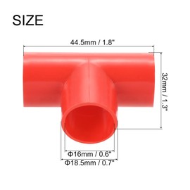 QUARKZMAN PVC Pipe Connector T Shaped Coupling Connector Pipe Red 16mm 3 Way for Garden Electric Pipe Pack of 30