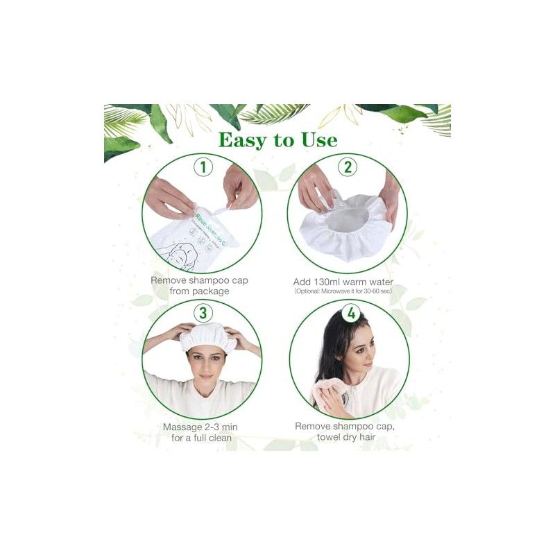 Gorros Champú Enjuague Bestlink Paquete Agua Pacientes Postrados Cama Ancianos