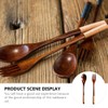 OUNONA Cutlery Set, Spoon, Fork with Spoon, Wooden, Portable Tableware,