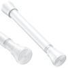 White Small Tension Curtain Rod 16-26 Inch,7/8" inch Adjustable Short