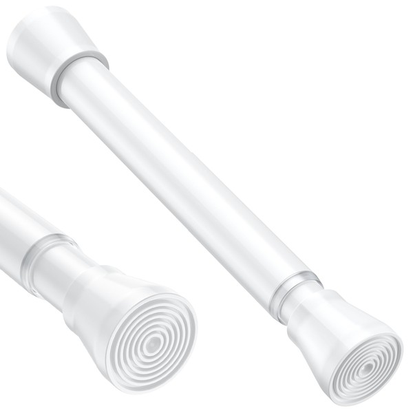 White Small Tension Curtain Rod 16-26 Inch,7/8" inch Adjustable Short
