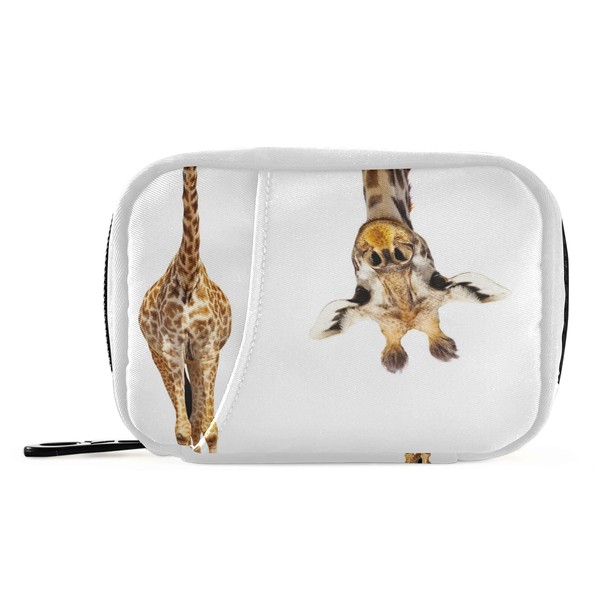 Naanle Funny Giraffe Pill Box 7 Day Pill Case Travel Pill Organizer Bag with Zipper Portable Weekly Case Compact Size for Vitamin Supplement Holder