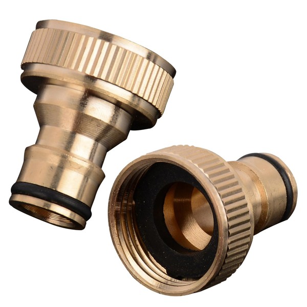 2 Pack Universal Faucet Connector Set, Brass Hose Connectors for