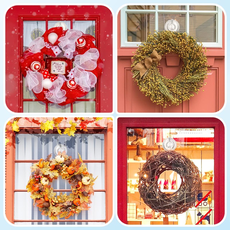 HMSEC Suction Cup Hooks, Heavy Duty Wreath Hanger Recyclable Suction