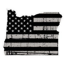 CustomDecal US Oregon State (N38) Distressed Flag Vinyl Decal Sticker Car/Truck Laptop/Netbook