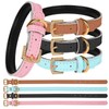 LOVPE Golden Rhinestone Buckle with Comfortable Padded Leather Pet Collars