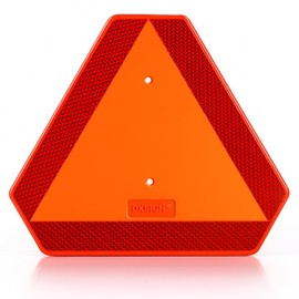 Slow Moving Vehicle Sign Triangle Sign 14"x16" Engineering Grade Reflective Up to 7 Years Outdoor for Golf Cart (Plastic NEW)