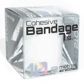 MEDSTOCK Cohesive Bandage 7.5cm x 10m WHITE, Elastic Self Adherent Tape, Supports Injured Joints and Muscles
