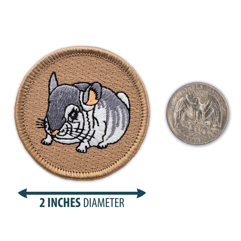 Chinchilla Patrol Patch - 2" Diameter Round Embroidered Patch (Hook-Fastener)