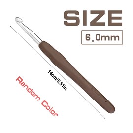 6 mm Crochet Hook, Ergonomic Handle for Arthritic Hands, Extra Long  Knitting Needles for Beginners and Crocheting Yarn (6 mm)