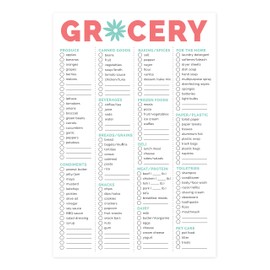 bloom daily planners Magnetic Grocery Shopping List To-Do Pad - Weekly Planning Food Organizer / Tear-Off Notepad Hanging Checklist for Fridge - 6” x 9”