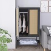 Gyger Wardrobe Closet with 2 Doors，Rattan Bedroom Armoires with Hanging