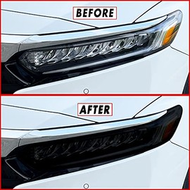 SlickMod PreCut Vinyl Smoke Tint for 2018-2022 Honda Accord Headlight & Foglight (1. Headlight & Foglight, 20 Percent Dark Smoke)
