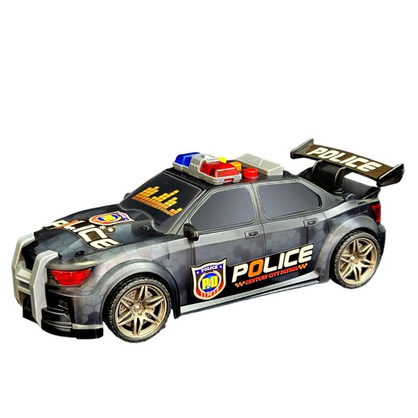 WonderfulGiftShop 9 Inch Friction Power Police Car for Kids, Push