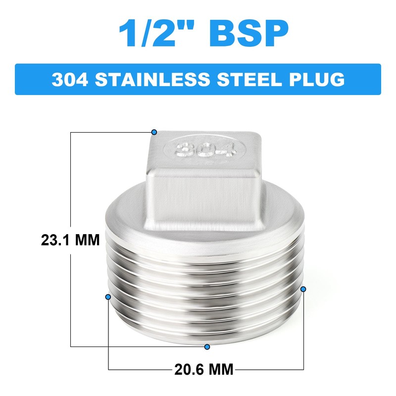 ERGAOBOY 2 Pcs 1/2" BSP Male Outer Square Thread Socket