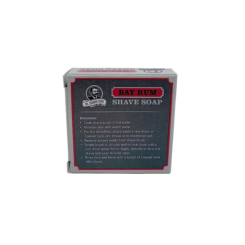 Col. Ichabod Conk Glycerin Shave Soap, 2.25oz (Bayrum 4 Pack)