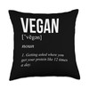 Vegan Noun Protein Definition Plant Based Nutrition Throw Pillow
