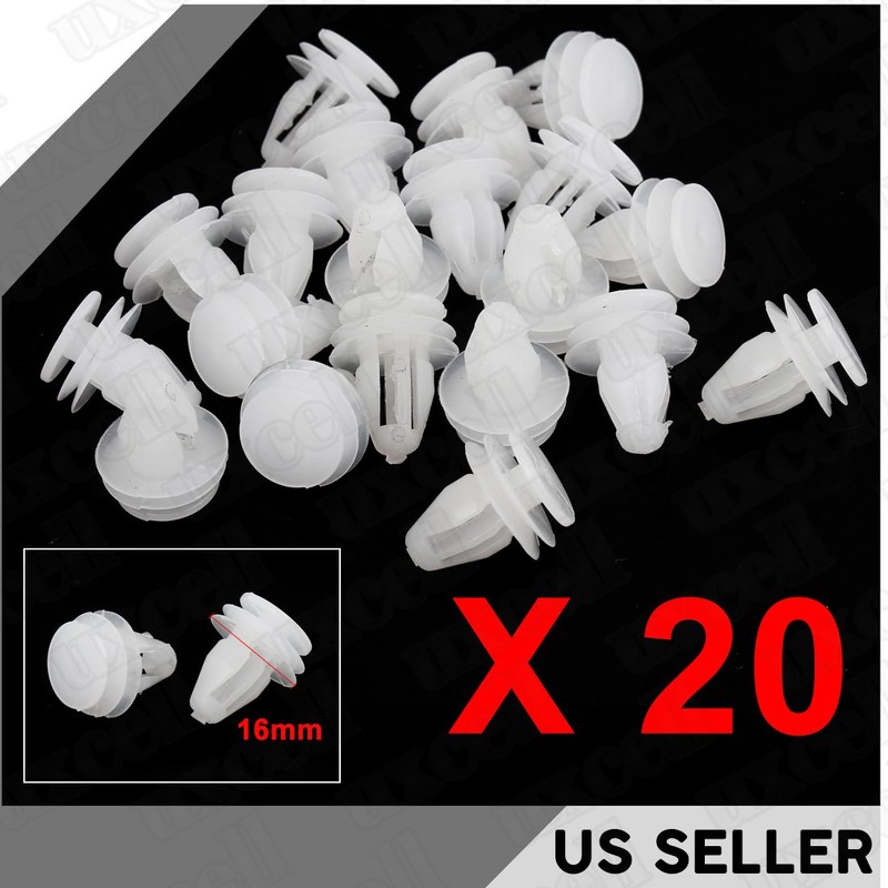 uxcell 20 Pcs Plastic White Rivet Door Panel Clips Fastener